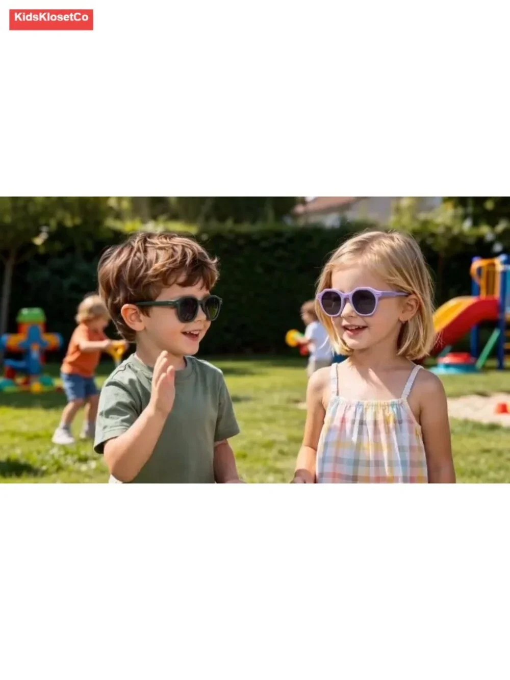 Kids Polarized Sunglasses UV400 Protection Round Frame TPEE Rubber